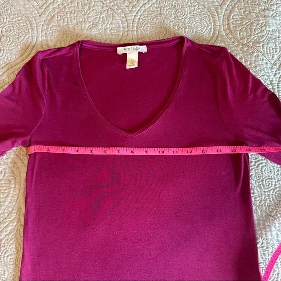 White House Black Market Pink Fitted Long Sleeve Blouse - Picture 6 of 9
